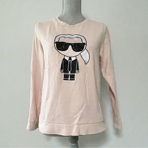 Karl Lagerfeld sweatshirt Karlito charecter pink designer